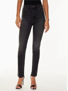 Aritzia Denim Forum The '80s Bardot Hi-Rise Slim Jeans Black - 32